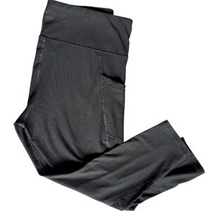 Studio by Energy Zone Leggings Capri Gray Side Pockets Lace Size L